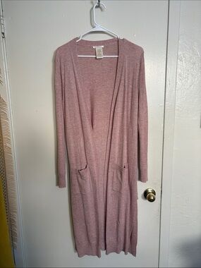 Matty M Heathered Rose Open-Front Cardigan